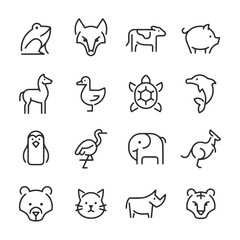 Animal outline minimal icon set