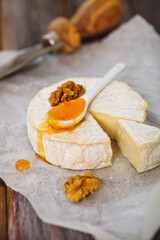 Cheese with nuts and jam