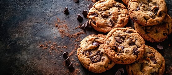 A classic photo of melt in your mouth ooey gooey perfect chocolate chip cookies made with a mix of...