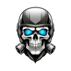 skeleton head wear biker helm graphic design illustration
