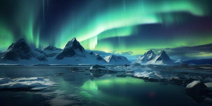 Amazing landscape of beautiful Aurora