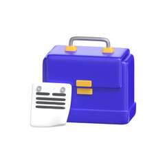 blue suitcase 3d icon
