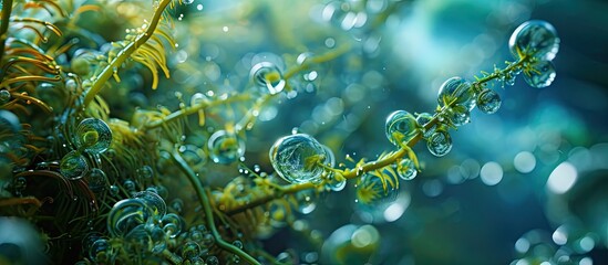 Closterium sp is a living Green alga consisting of two semi cells Closterium sp are found in drains ponds slow streams and stagnant water. with copy space image. Place for adding text or design