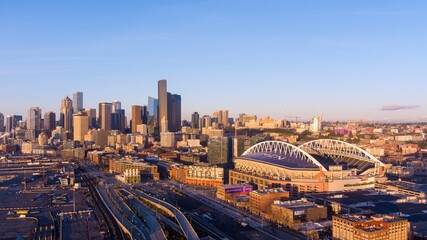 Seattle, Washington skyline in December