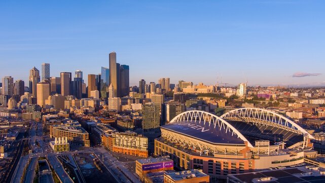Seattle, Washington skyline in December