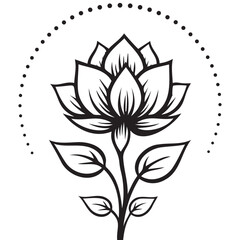 outline lotus flower tattoo style