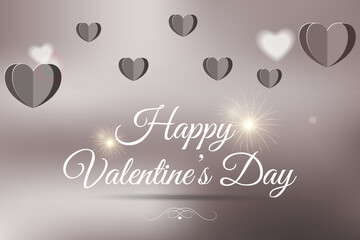 Happy Valentines Day greeting card. Calligraphic design for print cards, banner, poster