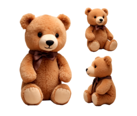 teddy bear from different angles isolate