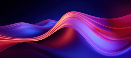 Naklejka premium Abstract glowing 3D wavy background, Gradient abstract waves, Waves in volume. Background in beautiful colors.