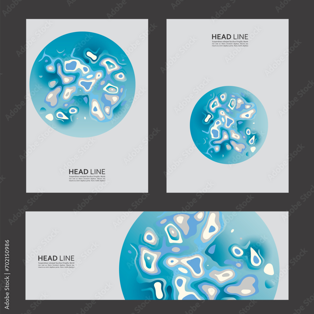 Poster fluid covers design. abstract shapes composition. trendy minimal vector background