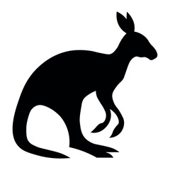 Kangaroo black vector icon on white background