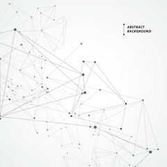 Abstract triangles space low poly. Connecting dots and lines. Polygonal vector background