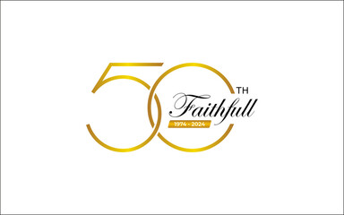 Set of 50th anniversary logo design, Fifty years celebrating anniversary logo design template