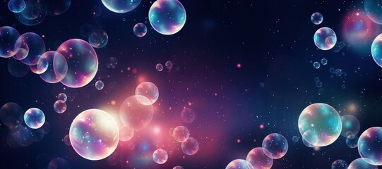abstract flying colorful bubbles background banner