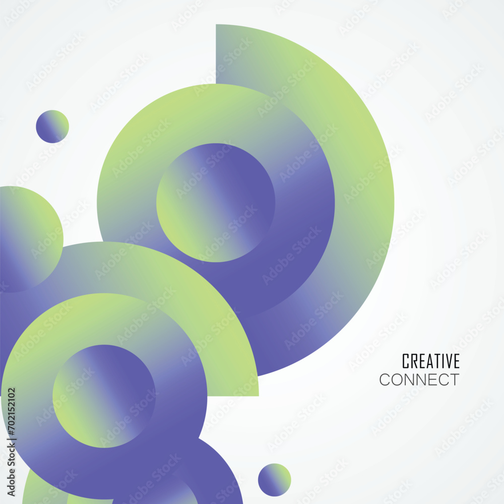 Fototapete Futuristic gradient circles and halfcircles background. Circle shapes composition. Vector dynamic illustration
