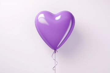 light purple heart balloon for party and celebration isolated on white background