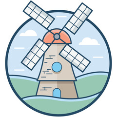 Molen Van Sloten Vector Icon