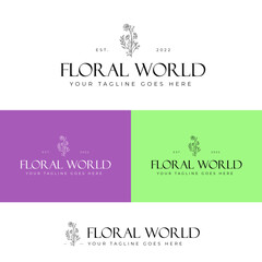 Leaf Brunch Natural logo design template for branding, packaging and business