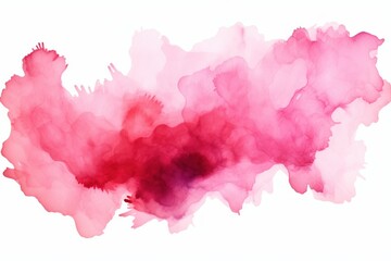 pink watercolor stain on white background - obrazy, fototapety, plakaty