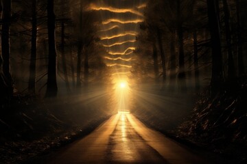 Travel Through Countryside. Picturesque Outdoor Scenery with Beautiful Skyline