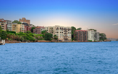 North Sydney water front residential property Circular Quay and Sydney Rocks Ferry on Sydney...