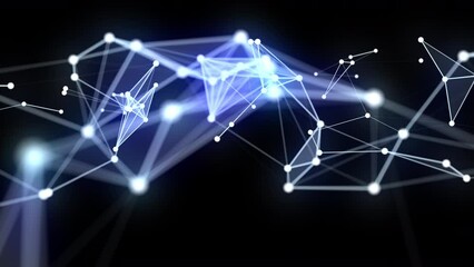 Futuristic plexus video animation with glowing triangles in slow motion, 4096x2304 loop 4K