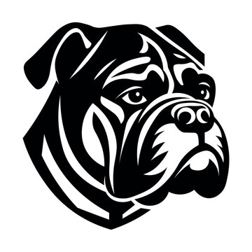 Bulldog black vector icon on white background