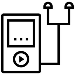 Walkman Line Vector Icon