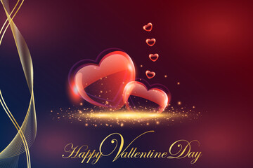 Happy Valentines Day greeting card. Calligraphic design for print cards, banner, poster