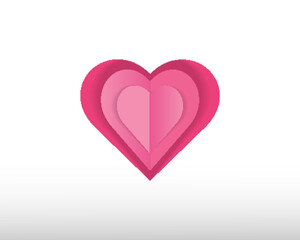 Pink paper cut love heart for Valentine's day