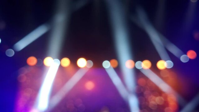 Stage lights at the music festival, defocused background