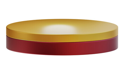 Product display red podium for product presentation branding and packaging presentation. 3D stand to show cosmetic products. 3d rendering