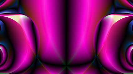 bright pink and purple smooth curved design on a black background