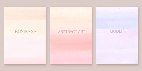 Elegant soft gradient,  textures set. Watercolor, ink vector background collection with pink,  lilac,  beige for cover, invitation template, wedding card, menu design. 