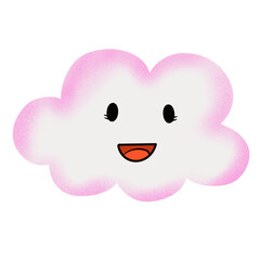 The pink cloud png image for kid or love concept