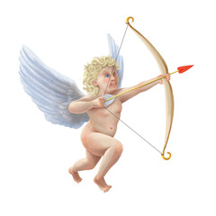 Obraz premium Hand drawn Cupid-boy