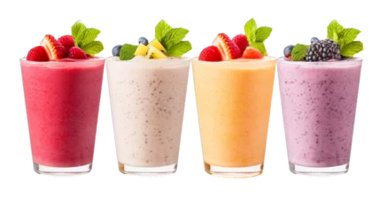 Küchenrückwand glas motiv strawberry smoothie with kiwi © Saad