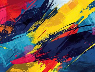 Abstract Brushstrokes: Incorporate dynamic and expressive brushstrokes in various colors, creating an abstract and artistic background , vector comic, minimalist, poster background, copy space 