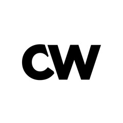 Letter C and W, CW logo design template. Minimal monogram initial based logotype.