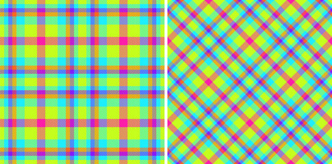 Check textile fabric of tartan seamless background with a texture pattern plaid vector.