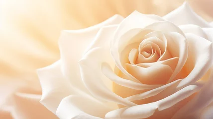 Fotobehang white delicate rose flower close-up, soft pastel abstract delicate feminine background © kichigin19