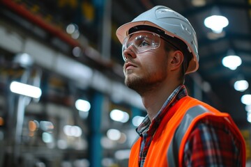 Male professional engineer, worker, quality control, inspection in factory, warehouse, factory, industrial plant