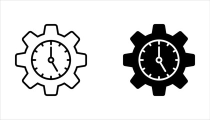 Time management icon set. Deadline vector illustration. Isolated contour of workflow on white background. - obrazy, fototapety, plakaty