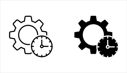 Time management icon set. Deadline vector illustration. Isolated contour of workflow on white background.