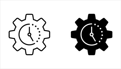 Time management icon set. Deadline vector illustration. Isolated contour of workflow on white background.