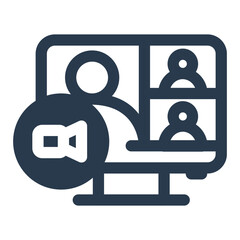 Collaborative Conference Call Icon for Virtual Meetings