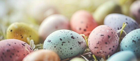 Naklejka na ściany i meble Abstract beautiful spring colours easter eggs background