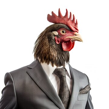 rooster dressed in business suit profile