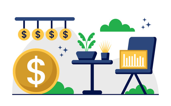 Investment and Finance Flat Concept Illustration