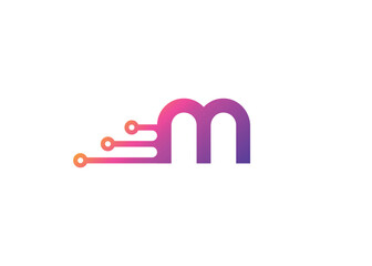 Letter M Technology vector monogram logo design template. Letter M molecule, Science and Bio technology Vector logo